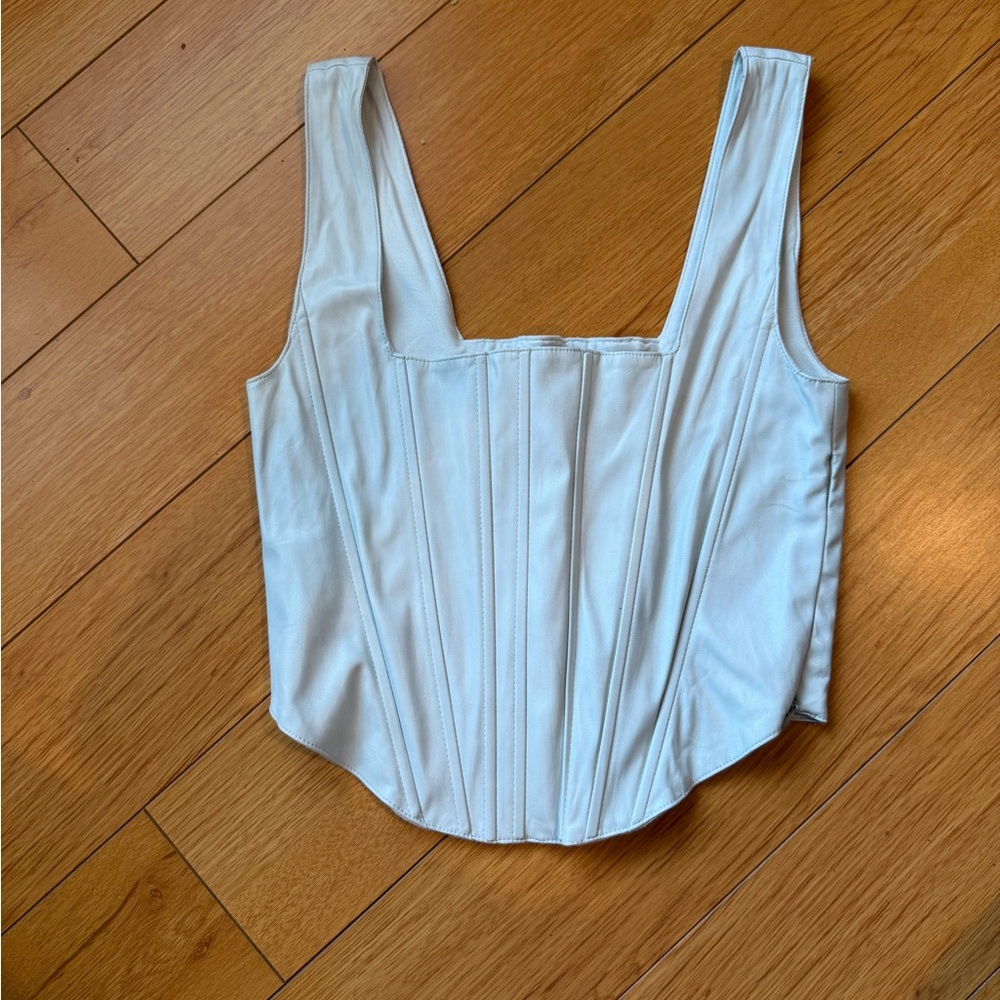 7 For All Mankind Cream Crop Top
